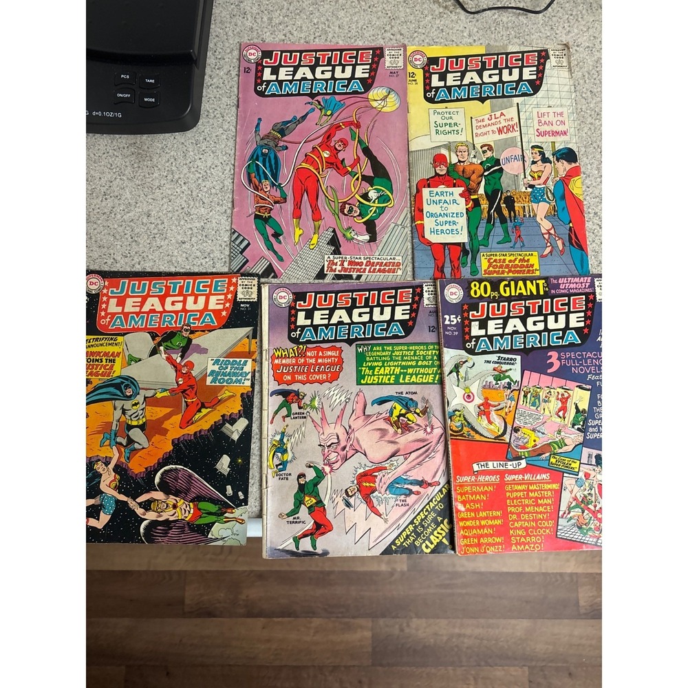 Justice League of America DC Comics Lot 5 Silver Age Issues 27 28 31 32 39 Giant